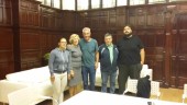 Reunión de Carmena con miembros del Sindicato Andaluz de Trabajadores.