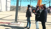 PROYECTO. Javier Chica, Francisca Medina y José Quesada visitan las obras del Módulo de Lucha que construye el Ayuntamiento. 