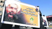REIVINDICACIÓN. Pancarta de Nimr al Nimr, uno de los líderes de la Primavera Árabe ejecutado por las autoridades de Arabia Saudí.
