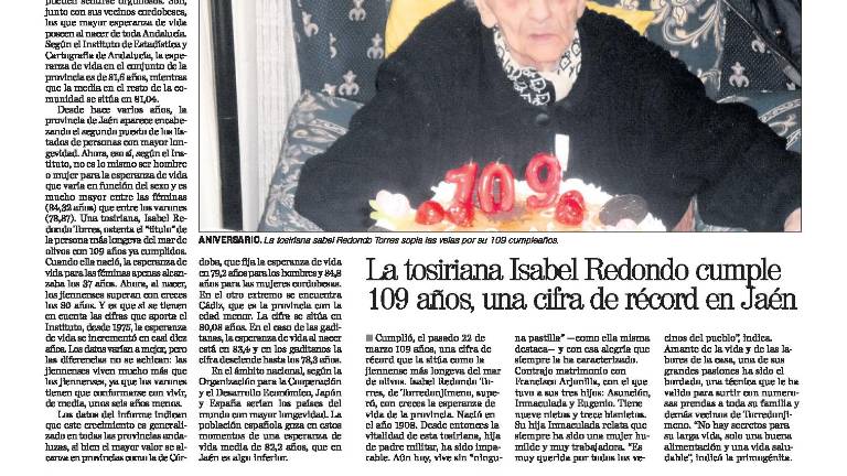 “A sus ciento diez años acaba de nacer hacia la eternidad”