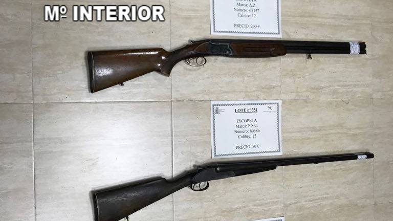 Subasta de armas en la Comandancia de Jaén Subasta de armas en la Comandancia de Jaén