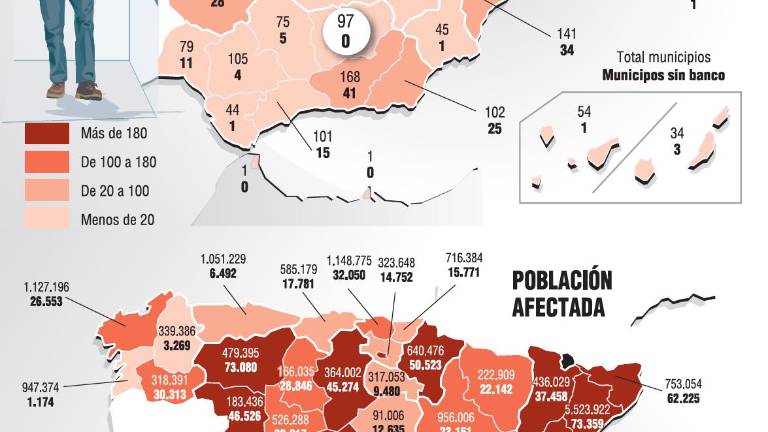 Jaén, la única que cuenta con bancos en todos sus municipios