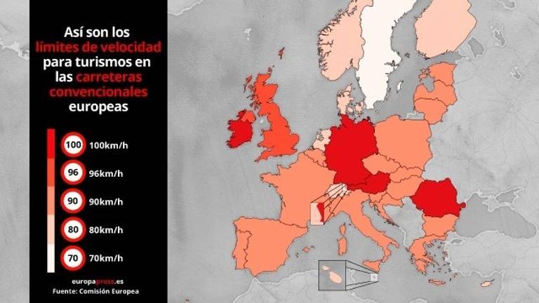 ¿Cuáles son los límites de velocidad en carreteras convencionales en otros países? ¿Cuáles son los límites de velocidad en carreteras convencionales en otros países?
