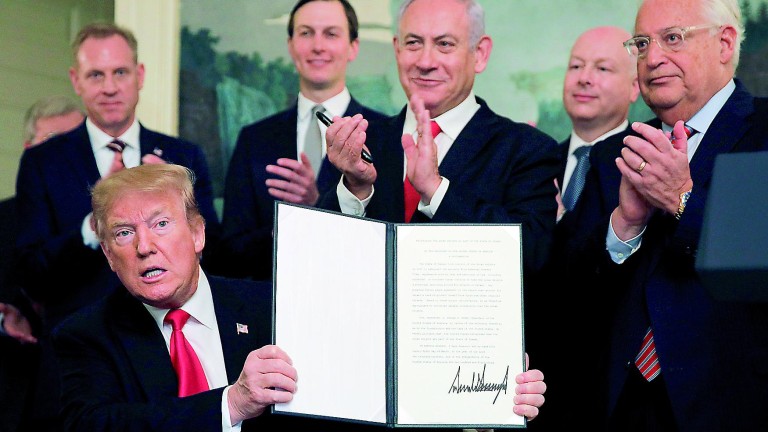 Trump reconoce la soberanía israelí en los Altos del Golán