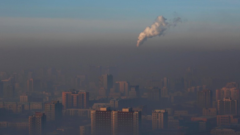 Foto aérea de Mongolia y su contaminación.
