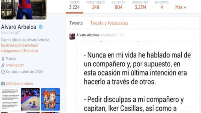 Arbeloa pide disculpas a Iker Casillas a través de 'Twitter' Arbeloa pide disculpas a Iker Casillas a través de 'Twitter'