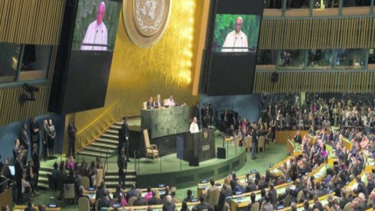 El Papa reclama en la ONU acciones y no declaraciones El Papa reclama en la ONU acciones y no declaraciones