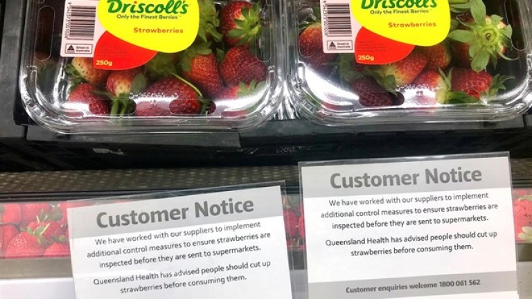Detenida por colocar agujas en las fresas del supermercado