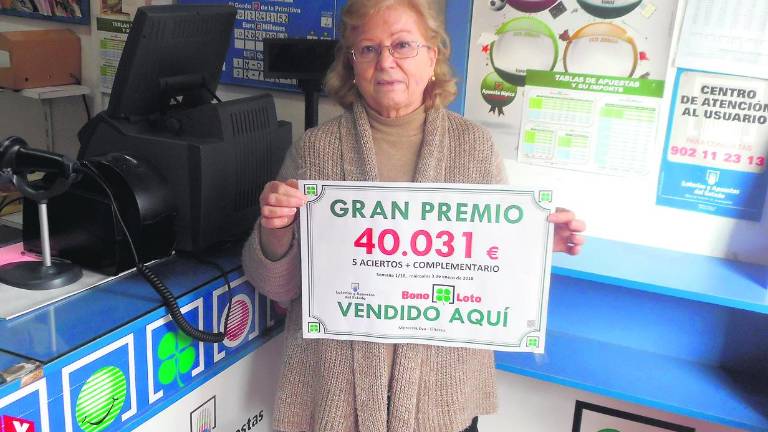 Vecino agraciado con más de 40.000 euros en la “Bonoloto” Vecino agraciado con más de 40.000 euros en la “Bonoloto”