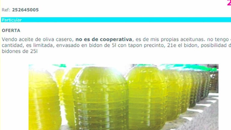 Aluvión de anuncios de aceite de oliva de “garrafón”