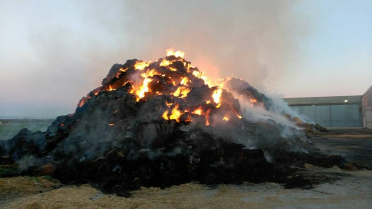 Incendio en un vaquería de Jaén en la A-44