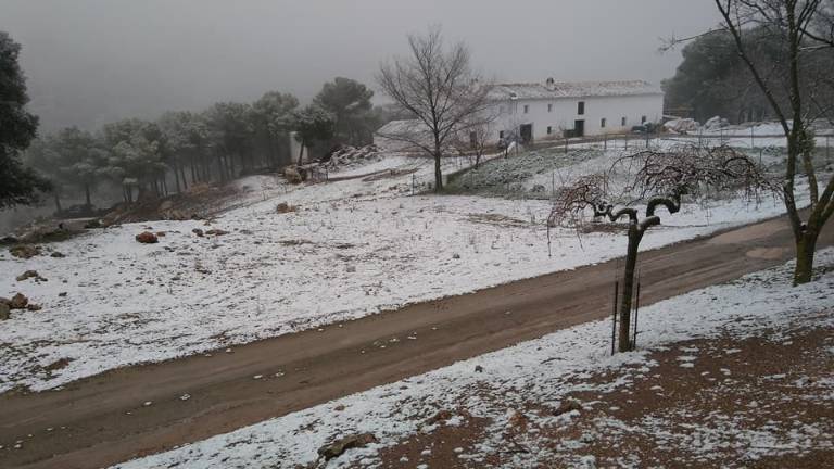 La nieve obliga a circular con cadenas en diez vías La nieve obliga a circular con cadenas en diez vías