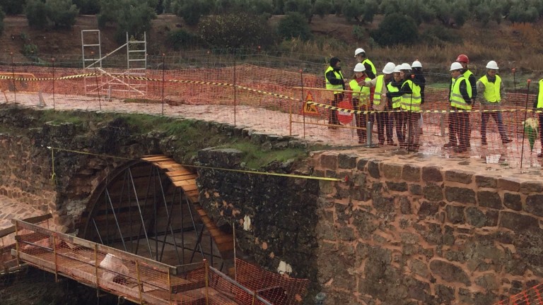 Obras para restarurar las bóvedas del Puente Mocho