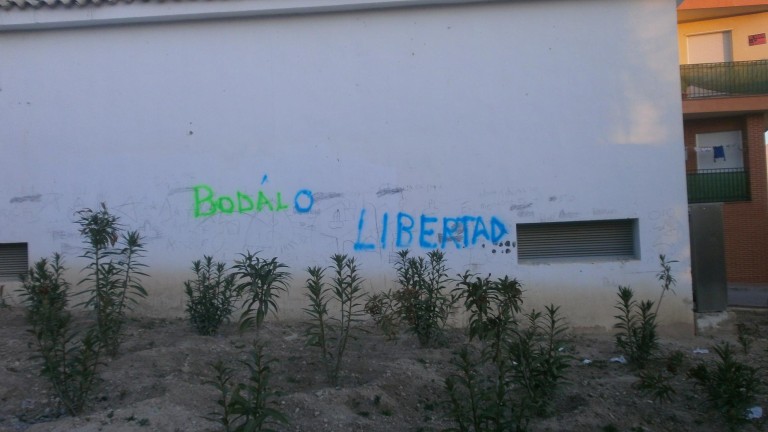 Aparecen pintadas en Jódar para pedir la libertad de Bódalo