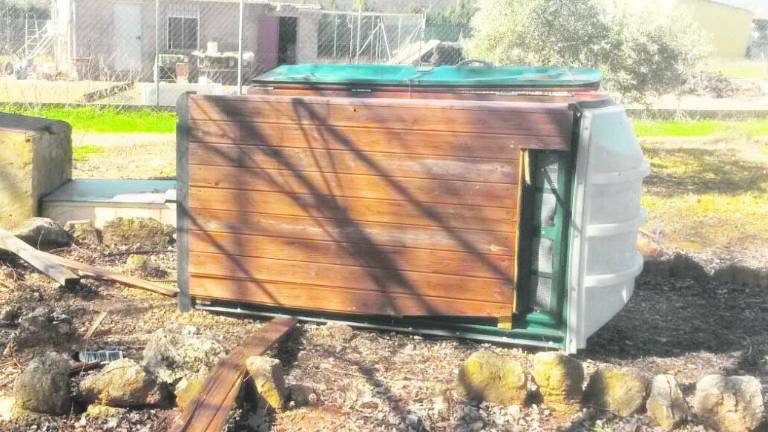 El Centro de Interpretación de Montizón, totalmente destrozado El Centro de Interpretación de Montizón, totalmente destrozado