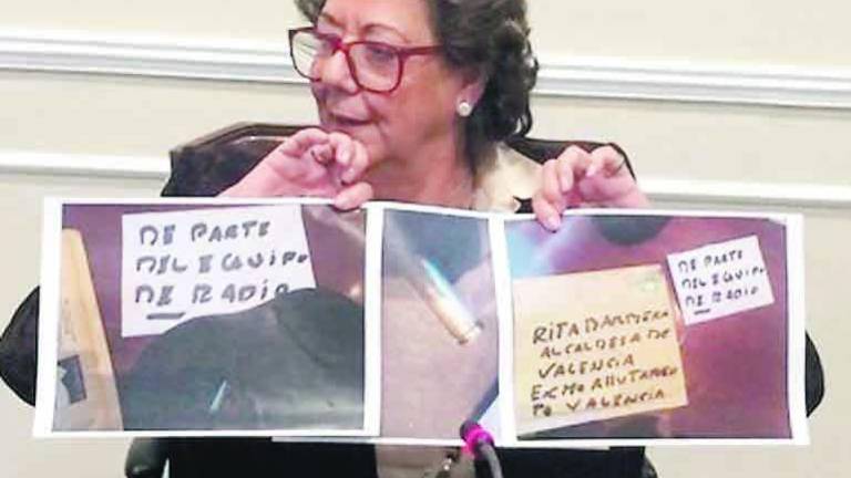 Rita Barberá denuncia que recibió un sobre con una bala Rita Barberá denuncia que recibió un sobre con una bala