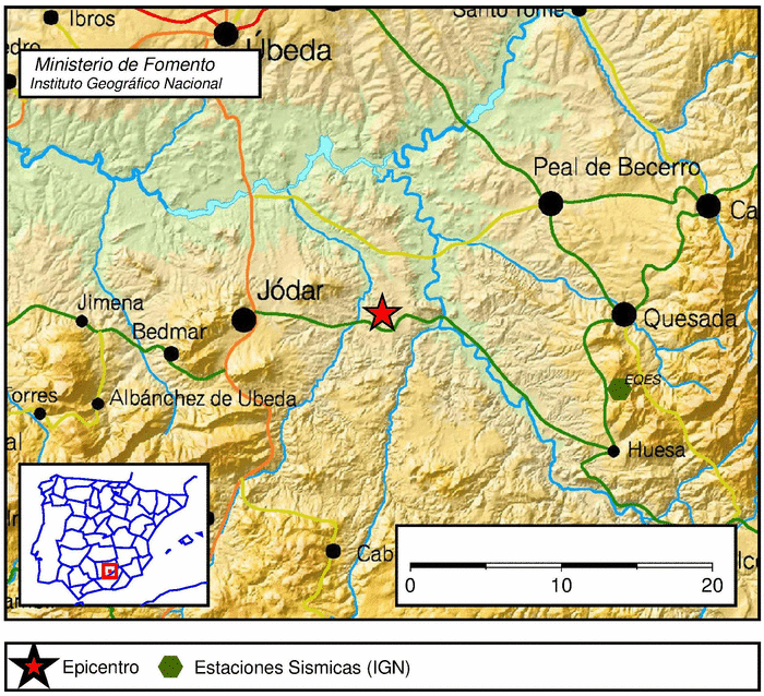 Registrado un terremoto de magnitud 4 con epicentro en Jódar