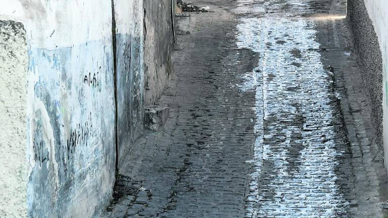 Un “río” de aguas pestilentes recorre la calle Antonio Díaz Un “río” de aguas pestilentes recorre la calle Antonio Díaz