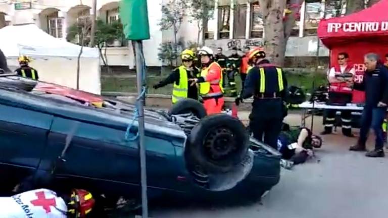 Accidente “simulado” para crear conciencia