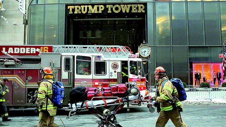 Dos heridos leves por un incendio en la Torre Trump