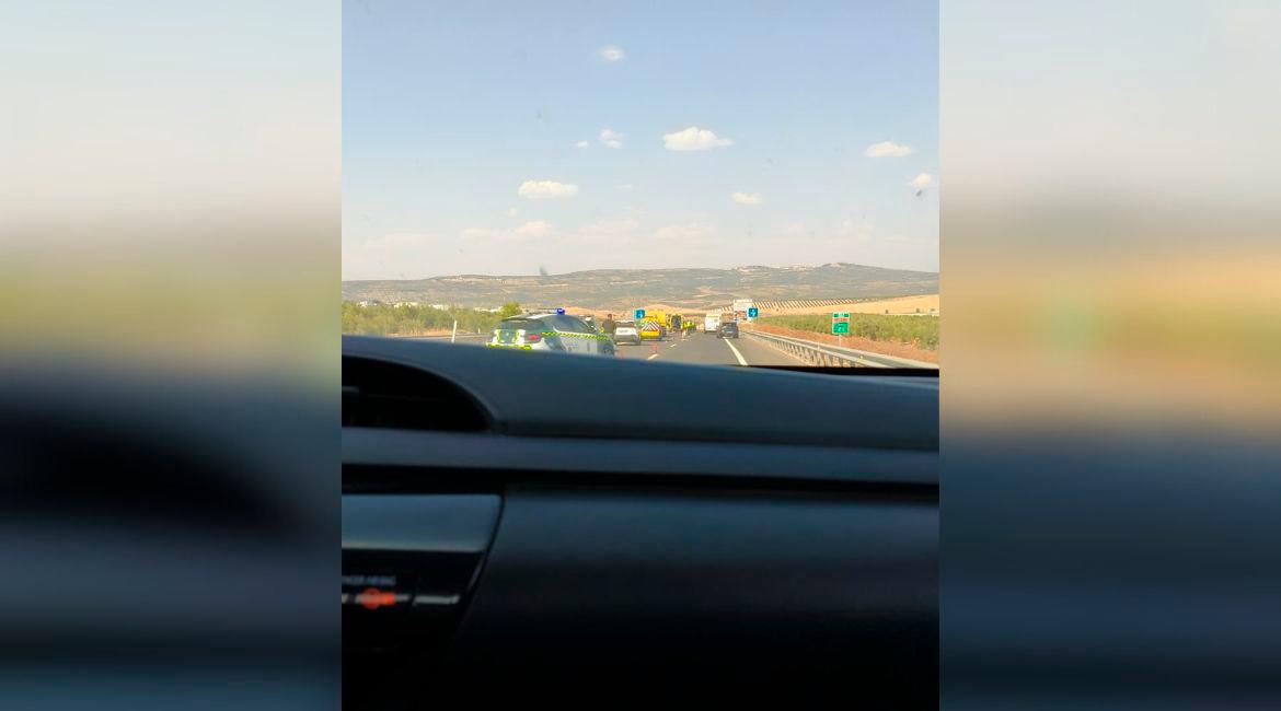 Los servicios de emergencias, en el lugar del accidente. 