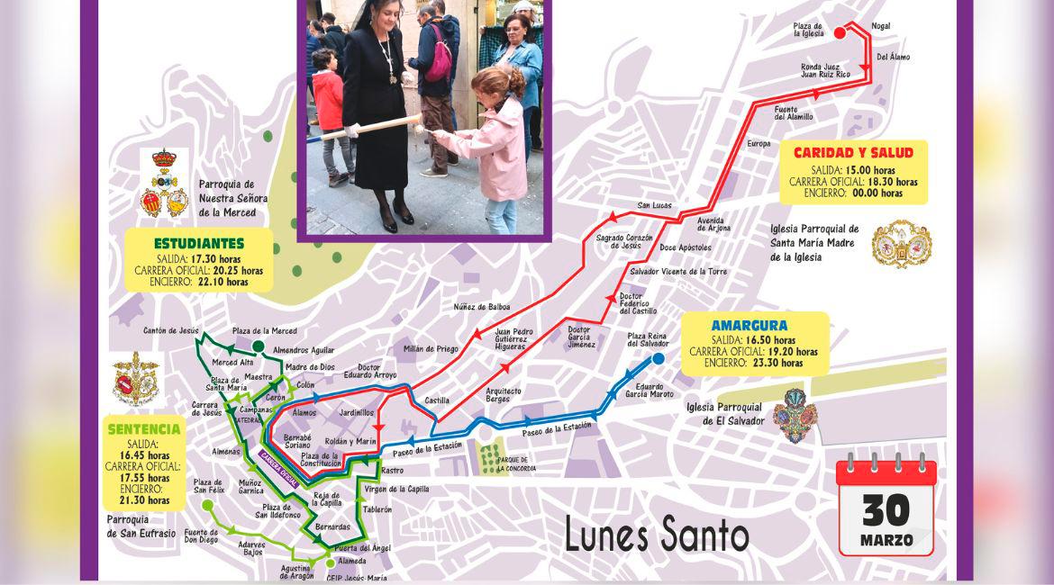 Itinerario de Lunes Santo, de la guía de Semana Santa de Diario JAÉN.