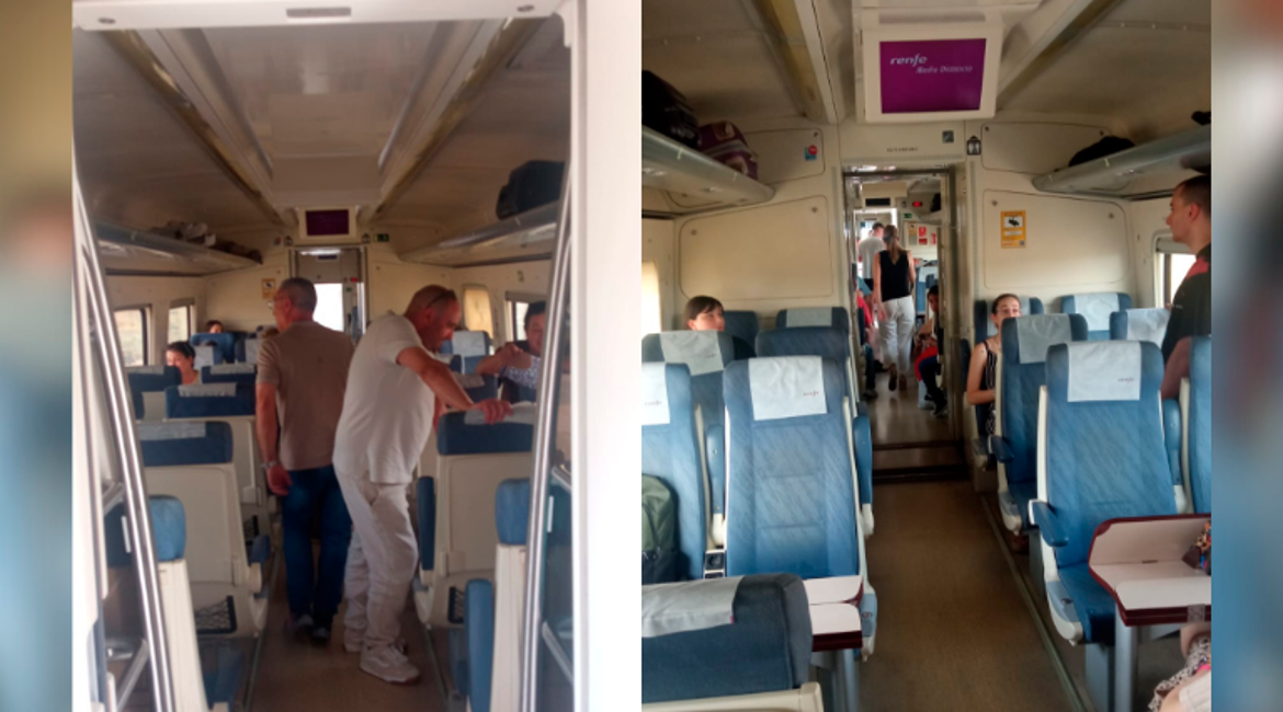 Estado de los pasajeros del tren Jaén-Madrid que partió desde la capital jiennense a las 17:20 horas de esta tarde. / Diario JAÉN.