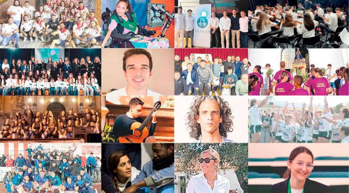 Los dieciséis colectivos y jóvenes reconocidos en la Gala Jaén Joven.