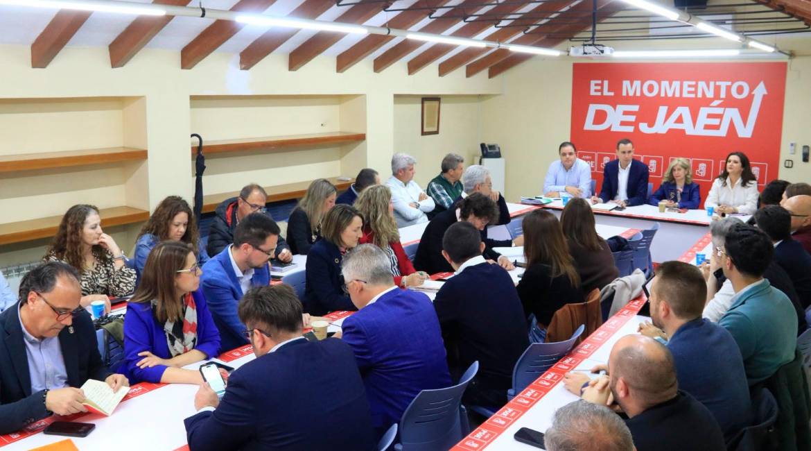 La Ejecutiva Provincial, en la reunión mantenida hoy. / PSOE de Jaén. 