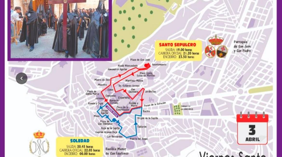 Itinerario de las cofradías del Viernes Santo.