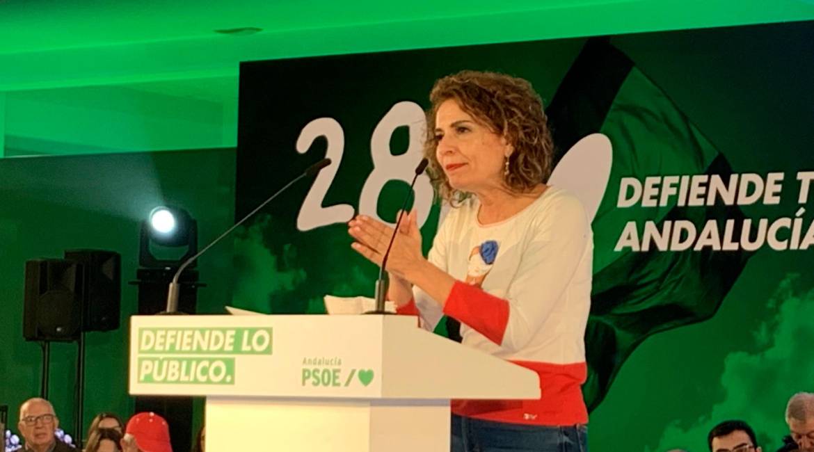 Maria Jesús Montero durante su intervención en el acto. / Pablo Espinosa.