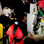 Intervención de los bomberos para solucionar el problema de la caldera. / Bomberos de Jaén.