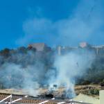 Incendio en la falda del Castillo de Santa Catalina. 