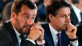CAMBIOS. Matteo Salvini y Giuseppe Conte, en una comparecencia anterior.