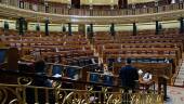MADRID. El presidente del Gobierno, Pedro Sánchez, interviene desde su escaño durante el pleno del Congreso de los Diputados. 