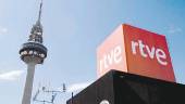 conflicto. Fachada de un edificio de RTVE.