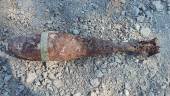 oxidada pero mortífera. Aspecto de la bomba encontrada en el paraje de la Cornicabra.