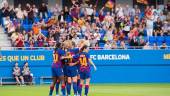 ALEGRÍA. Las jugadoras del FC Barcelona celebran un gol.