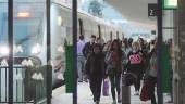 LLEGADA. Viajeros en los andenes de Renfe, al final del Paseo de la Estación. 