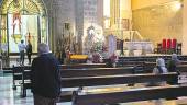 PATRONA. La Virgen de Guadalupe situada junto al altar mayor de Santa María.