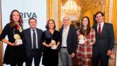 MOMENTOS. Arriba, Laura Caorsi, José Luis Maestro, Ana Herrera, José Miguel Herrero, Nina Jareño y Jaime Osta. Abajo, entrega de la segunda edición de los Premios Oriva de Comunicación. 