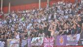 Aficionados del Real Jaén animan en el campo de la UD Almería B en el playoff de la pasada temporada. / F. Gaitán / Diario JAÉN. 