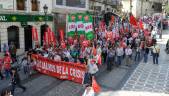 EN 2015. Imagen de Archivo de la manifestación del Día Internacional del Trabajo a su paso por Bernabé Soriano.