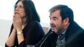 Vicente Guilarte, este viernes, con María Jesús del Barco, presidenta de la APM. / H. Bilbao / Europa Press.