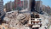 A VISTA DE PÁJARO. Panorámica aérea del absoluto desastre que provocaron las dos explosiones en el puerto de Beirut, la capital de El Líbano.