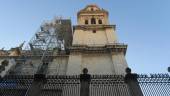 TRABAJO. Andamios que se utilizan para las obras que se realizan en la Catedral. 