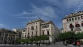 PLAZA. Fachada del Ayuntamiento de Jaén desde la plaza de Santa María de la capital jiennense.