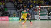 Mati Rosa aguante el balón ante un defensor del Barça Futsal. / Diario JAÉN.