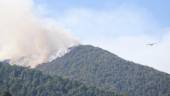 Un hidroavión trabaja para sofocar el incendio, a 22 de agosto de 2025, en Degaña, Asturias. / Imanol Rimada / Europa Press. 