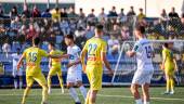 Agus Alonso y Jorge Vela, en primer plano, en el partido del Huétor Tájar y Real Jaén de la segunda vuelta. 